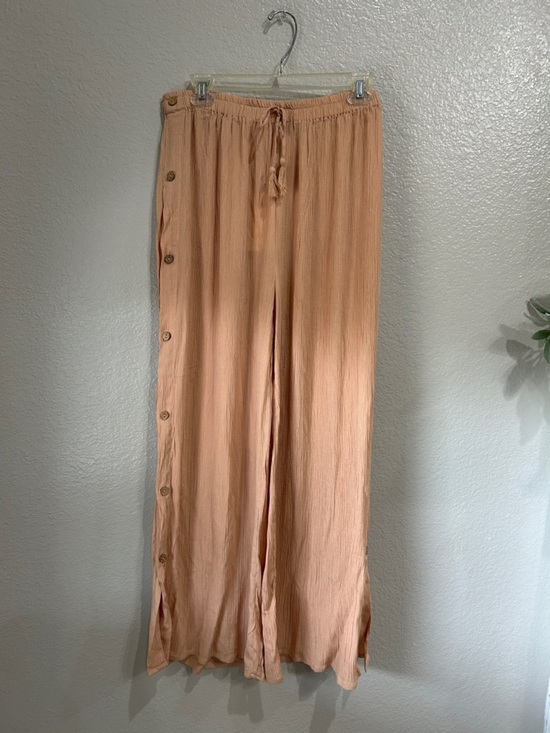 Salty Lemon Other - Salty Lemon Women’s Button-Trim Wide Leg Peach Pants Cover UP Sz XL Summer Boho